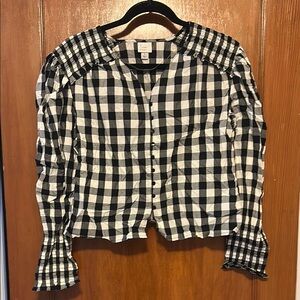Black and White Checkered Blouse